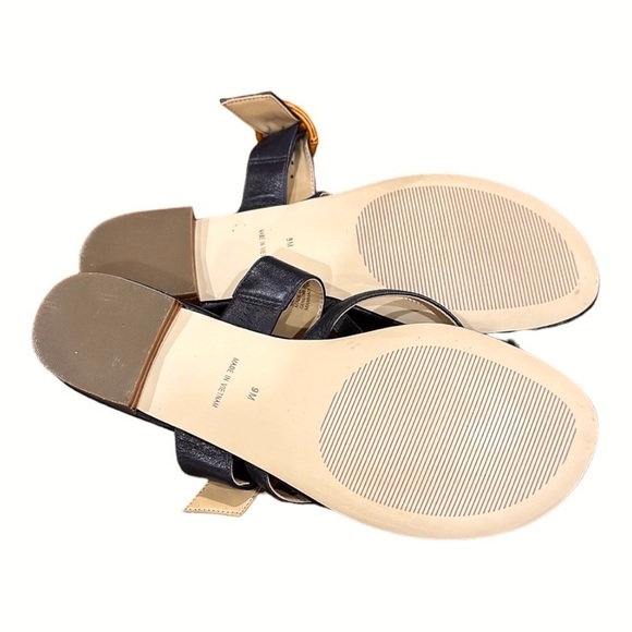 RESERVED NEW Talbots Napa leather Gia Buckle Sandals Sz 9 Navy Blue Sz 9 - Picture 11 of 11